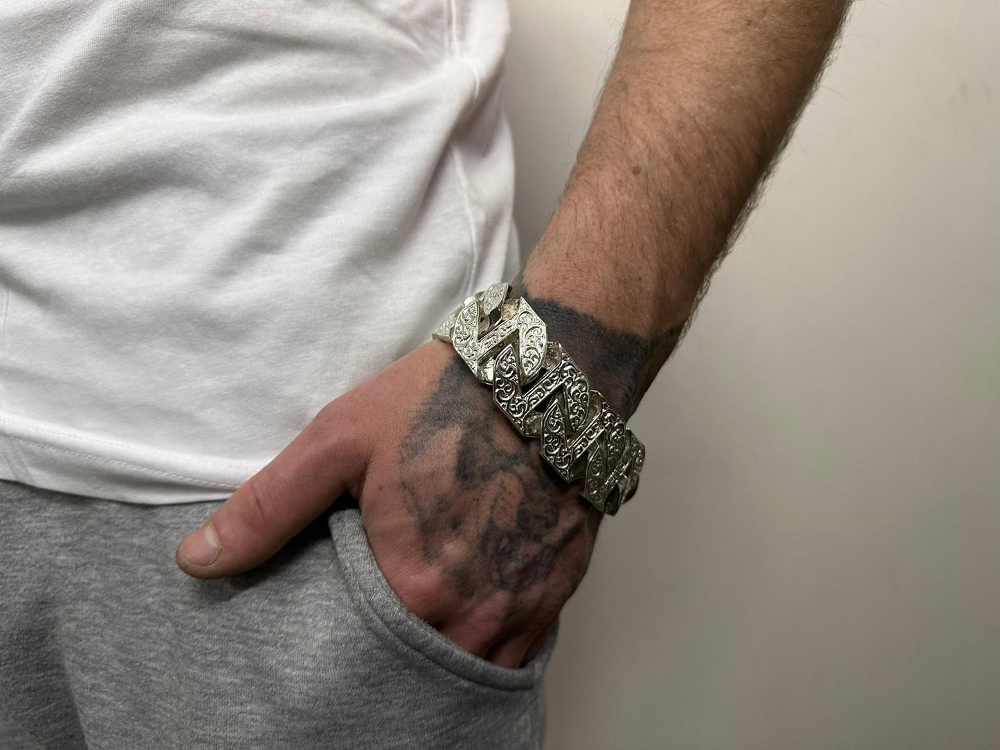 Silver Chaps Curb Bracelet