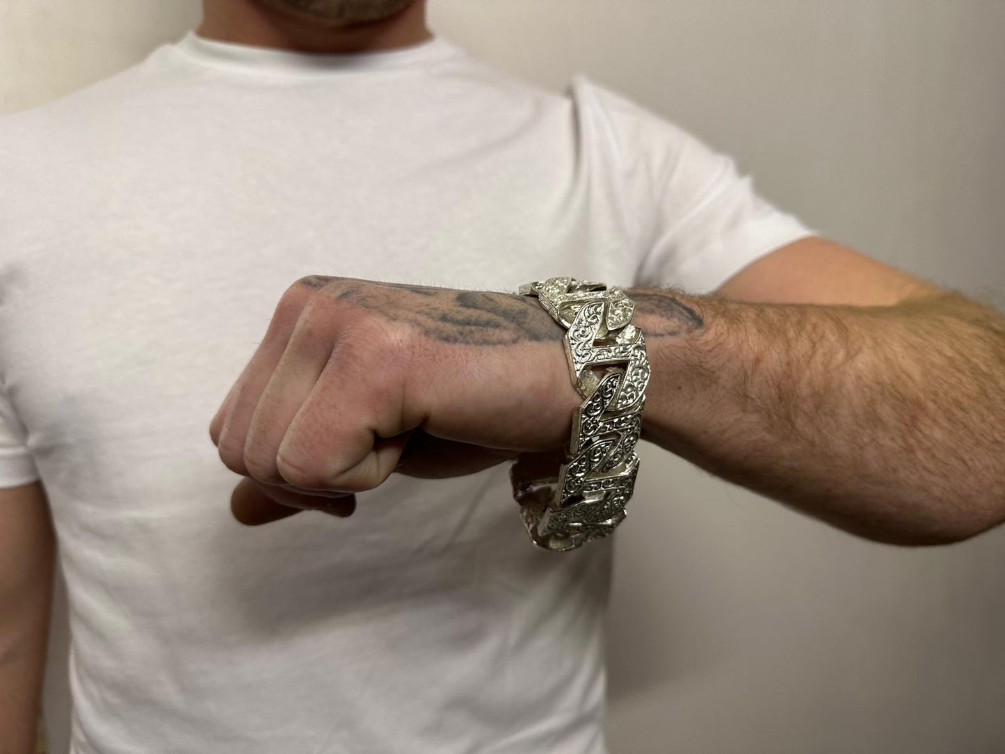 Silver Chaps Curb Bracelet