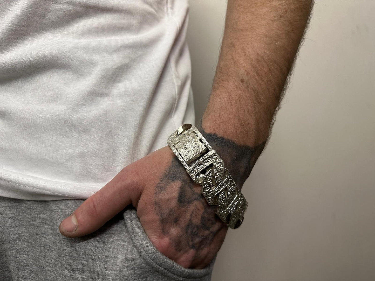 Silver Chaps Curb Bracelet